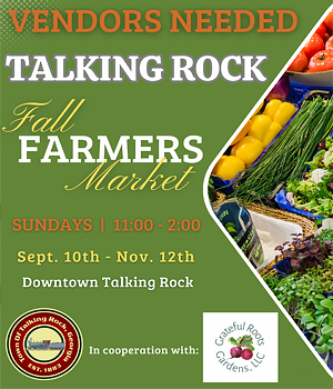 Fall Farmers Market on Sundays from September 10th through November 12th.