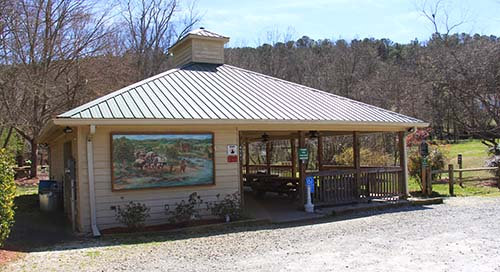 Trail of Tears Mural on Pavilion at Talking Rock Park